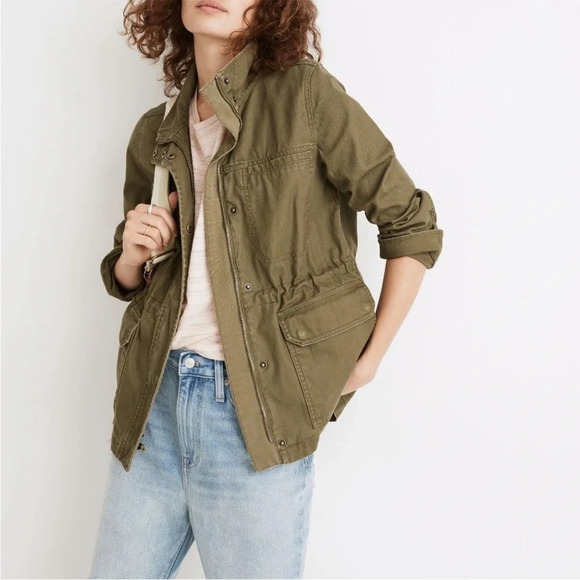 Madewell Dispach Military Green Utility Cargo Jacket Size S - Picture 1 of 9